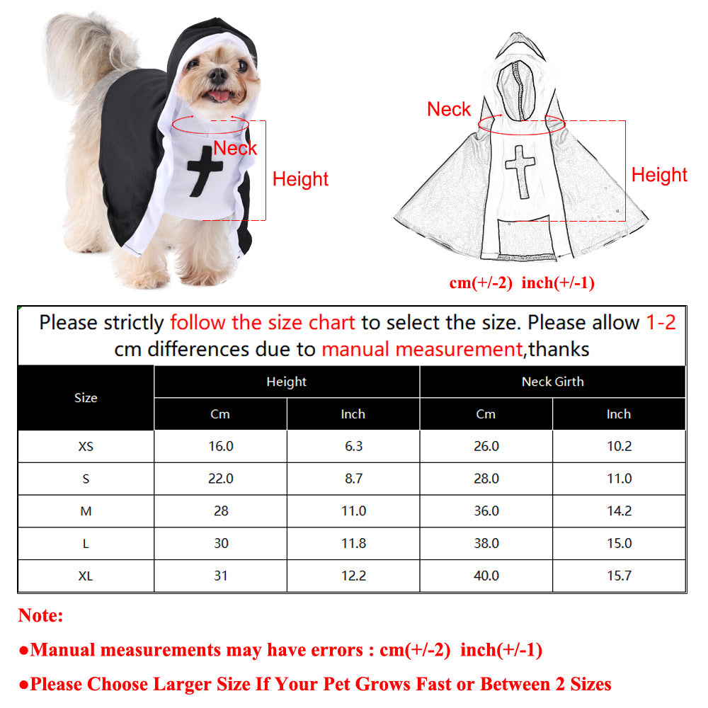 Nun Costume for Pets